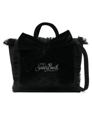 Mini Vanity borsa a mano in velluto nero SAINT BARTH KIDS | VAMI00701394G